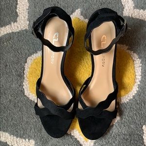 Strappy black dress sandals